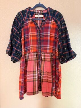 We The Free Plaid Flannel Top XL